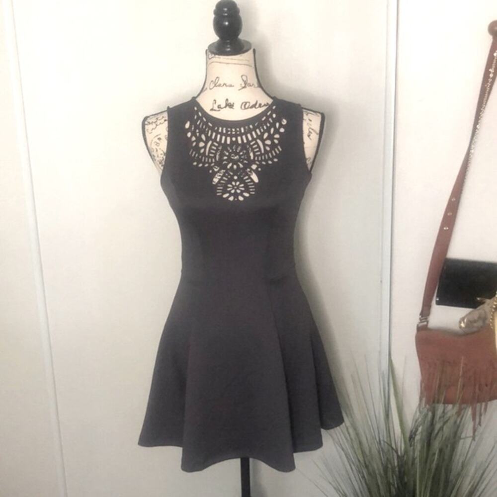 H&M Divided Gray Fit & Flare Mini Dress size 4